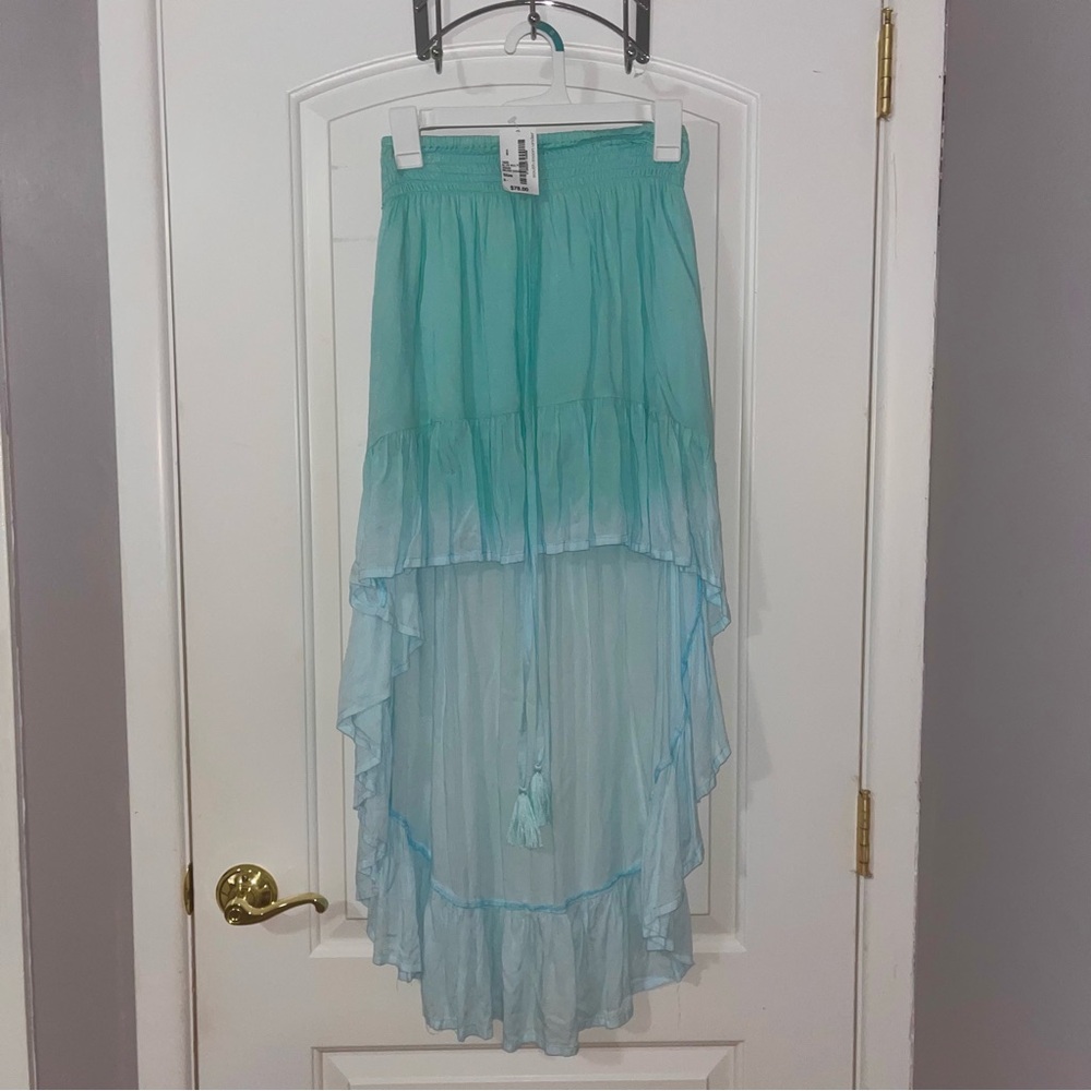 Blue ombré high low skirt
